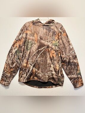 Realtree Men's XL Crewneck Hoodie Camo Sweater - Brown Green